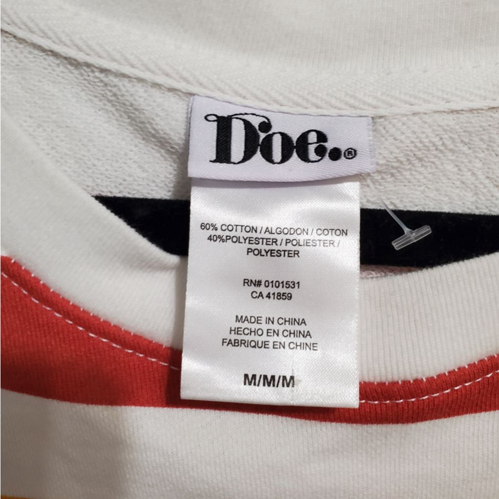 Women's Doe. Striped Sweatshirt Size M Multi-color - Picture 3 of 6